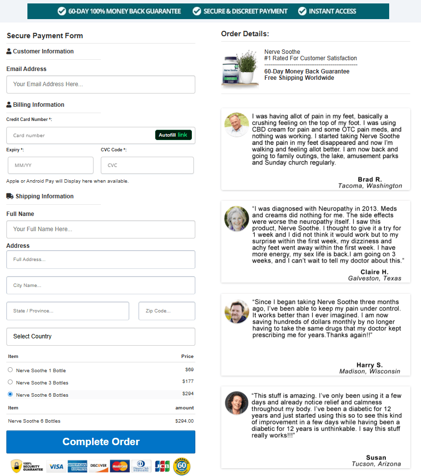 Nerve Soothe official website